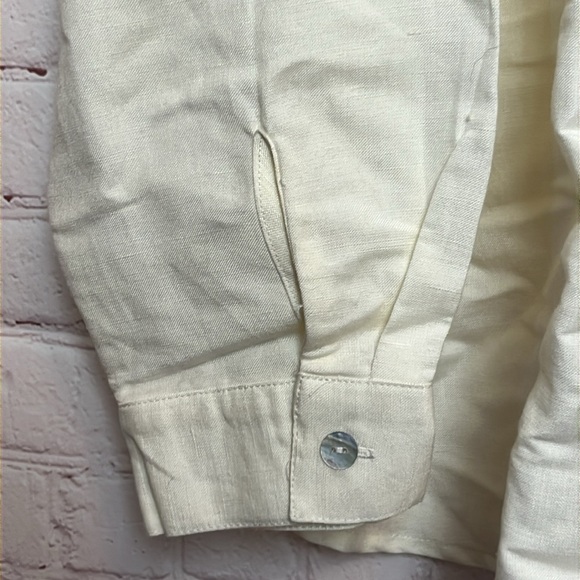 Dialogue Linen Blend Button Down Blouse - Picture 4 of 11